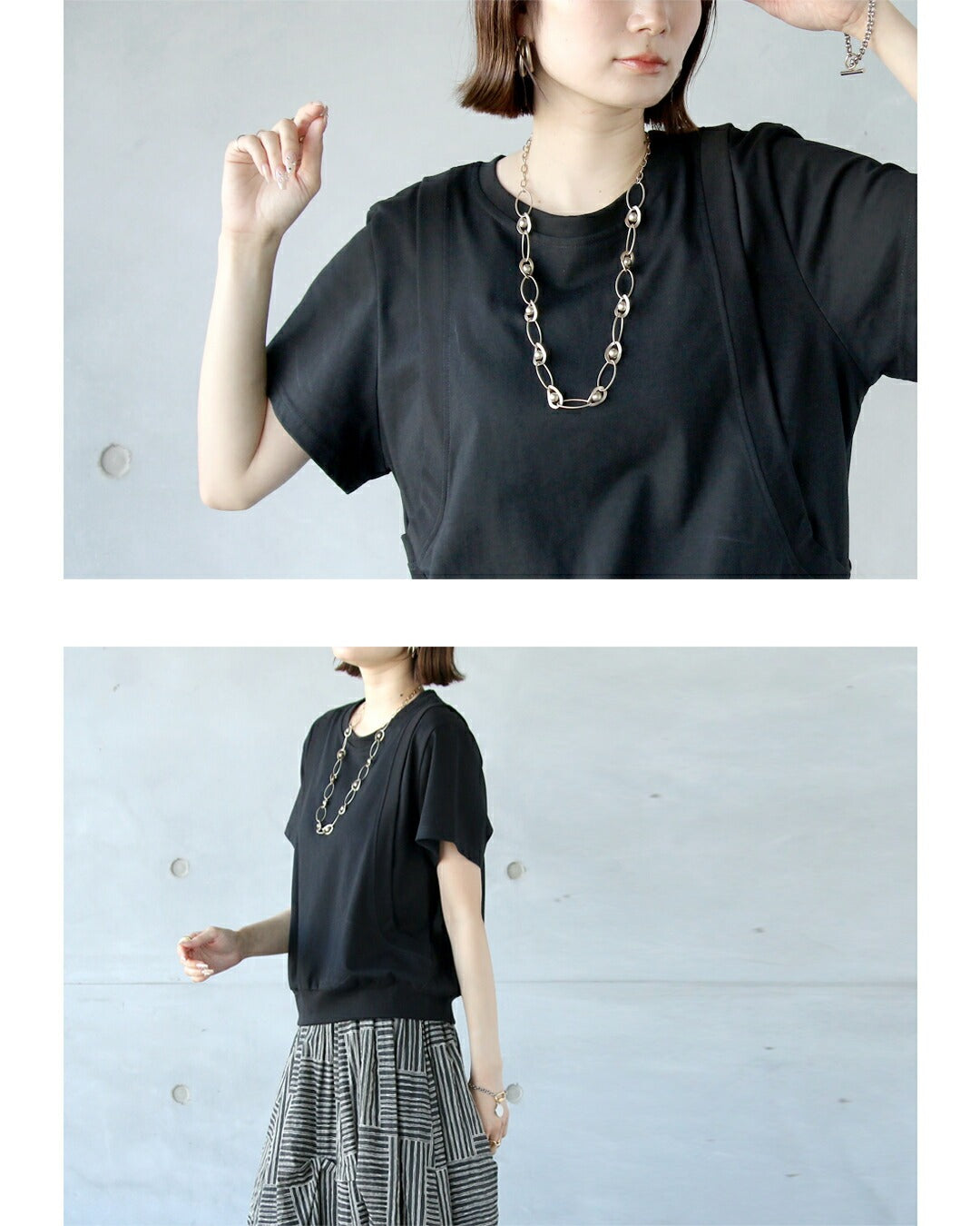 オトナ OTONA デイリーに映えるひとクセデザインTシャツ (ブラック) ブラック