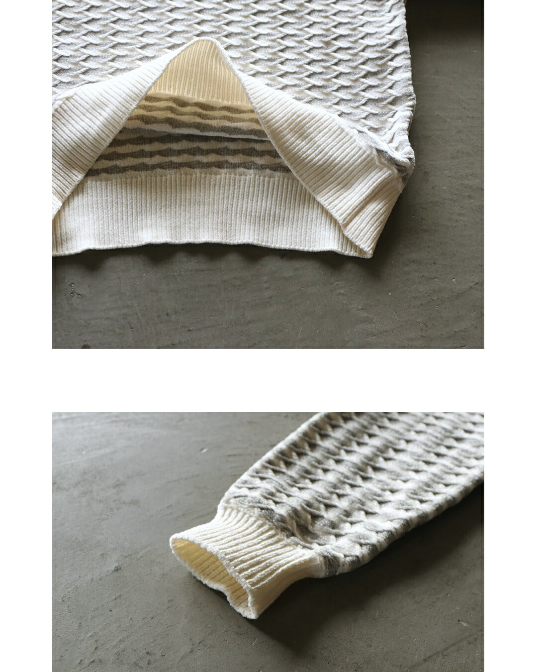 オトナ OTONA 極上タッチ やさしいベロアボーダートップス (グレー) グレー