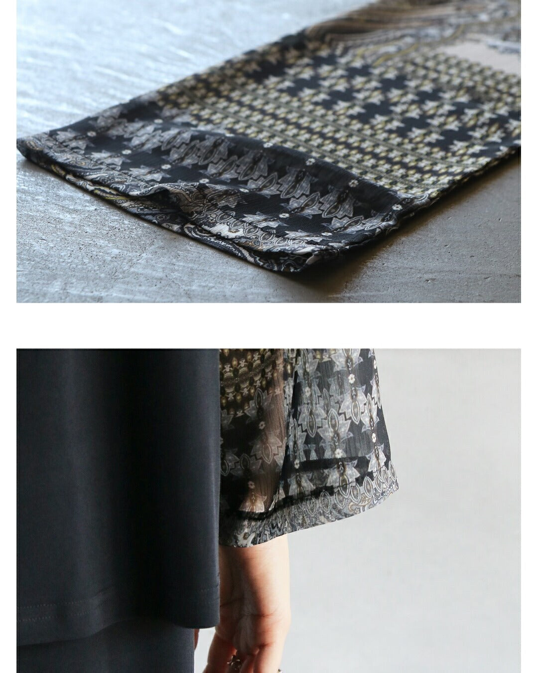 オトナ OTONA 酔いしれる重なる美しさ。1枚で華やぐドッキングワンピース (ブラック) ブラック