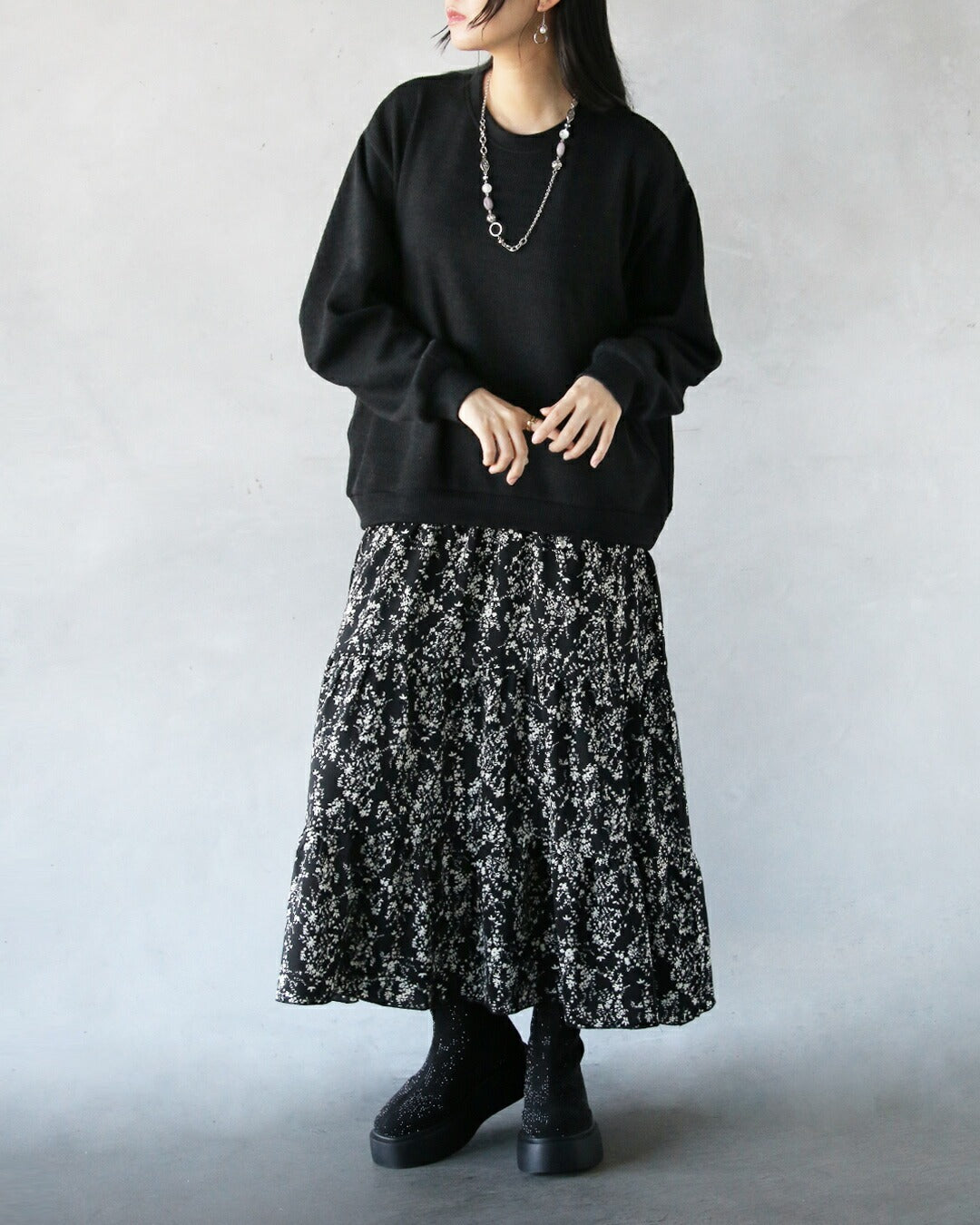 オトナ OTONA 1枚で大人可愛いコーデが完成!忙しい朝も頼れるドッキングワンピース (ブラック) ブラック