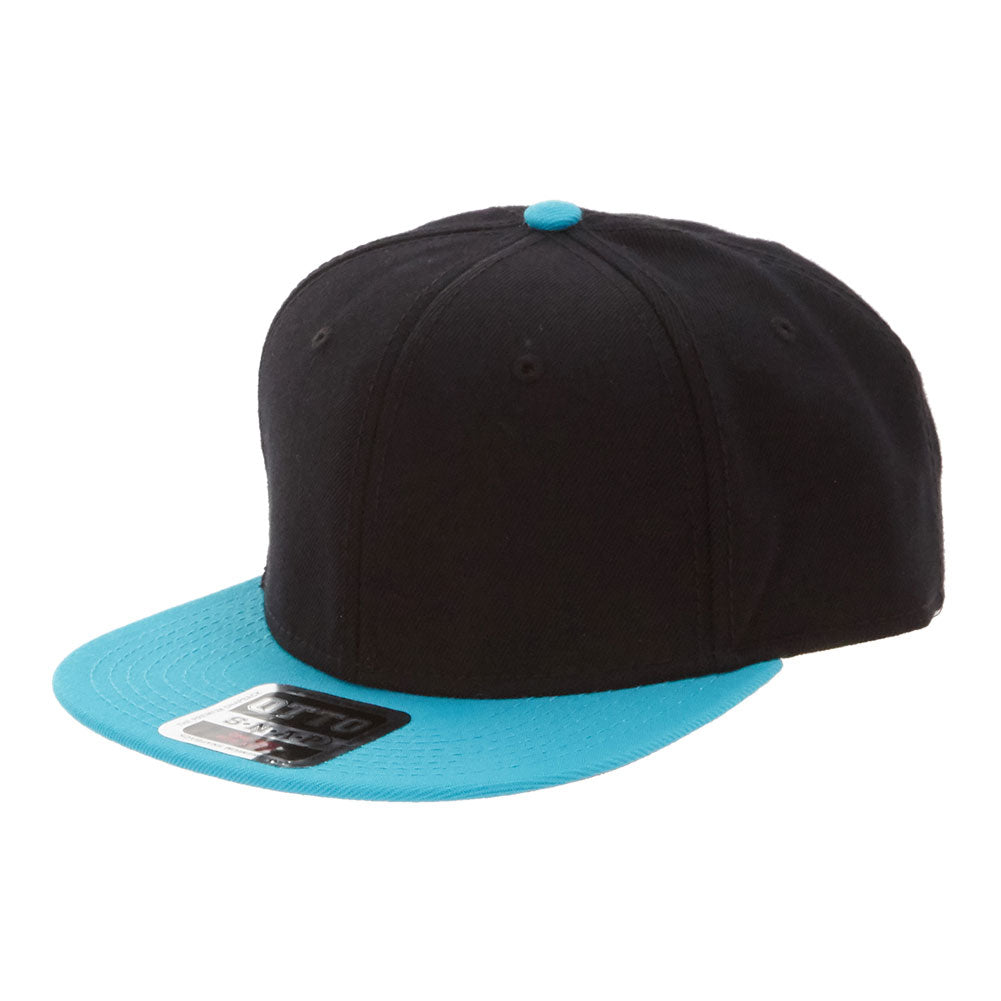 オット キャップ OTTO CAP #125-978 Wool Blend Flat Visor Snapback (7.アクア(つば)xBK) 7.アクア(つば)xBK