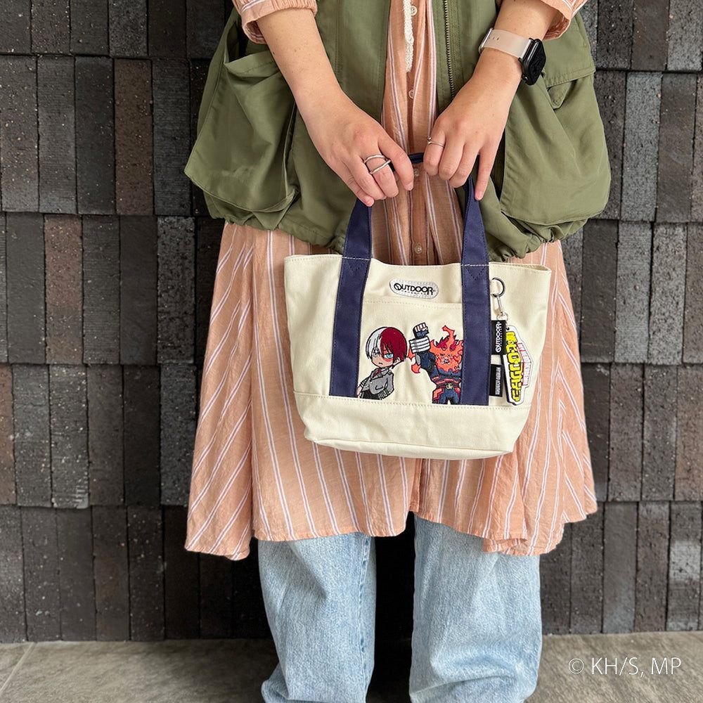 アウトドアプロダクツ OUTDOOR PRODUCTS 【僕のヒーローアカデミア×OUTDOOR PRODUCTS】キーホルダー付きミニキャラトート 轟焦凍×エンデヴァー (ホワイト(轟焦凍×エンデヴァー)) ホワイト(轟焦凍×エンデヴァー)