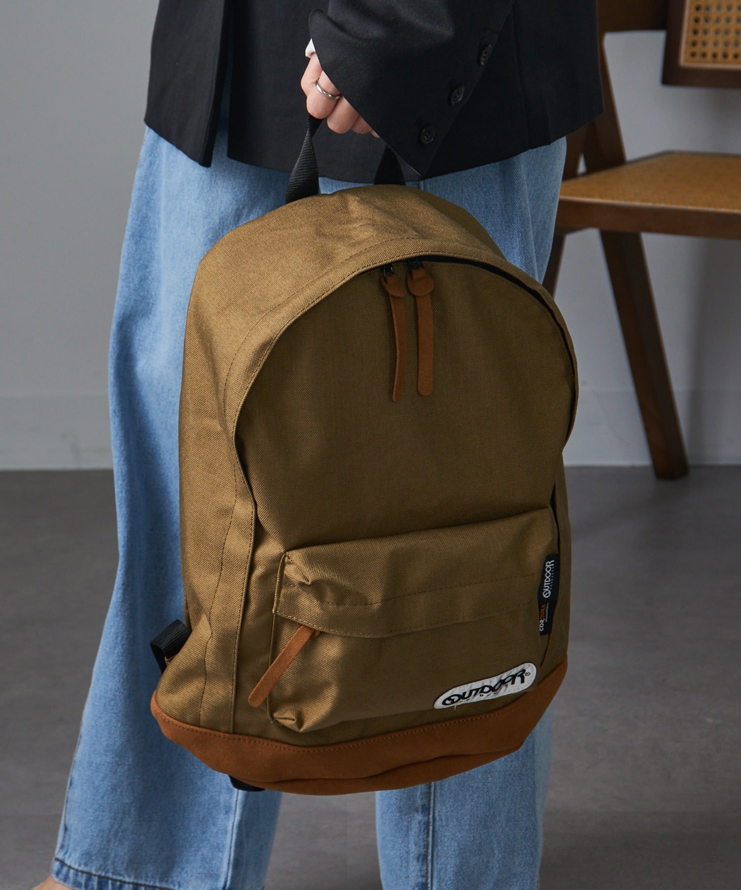 アウトドアプロダクツ OUTDOOR PRODUCTS 【OUTDOOR PRODUCTS】アウトドアプロダクツ 4052EXPT ボトムレザー デイパック リュックサック (ベージュ) ベージュ