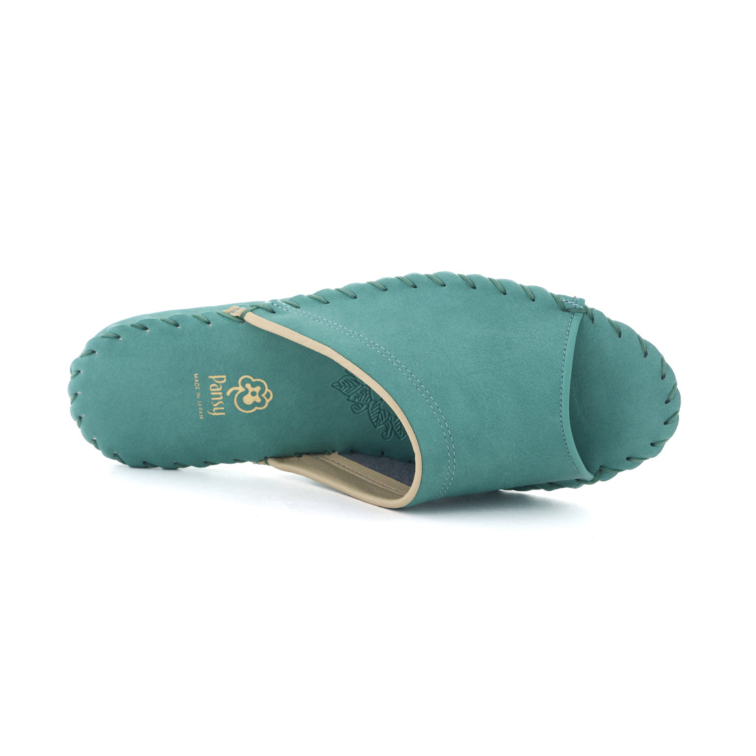 パンジー Pansy レディース スリッパ ルームシューズ 室内履き シンプル フラット レザー 婦人用 9505J カラフル 日本製 (グリーン) グリーン