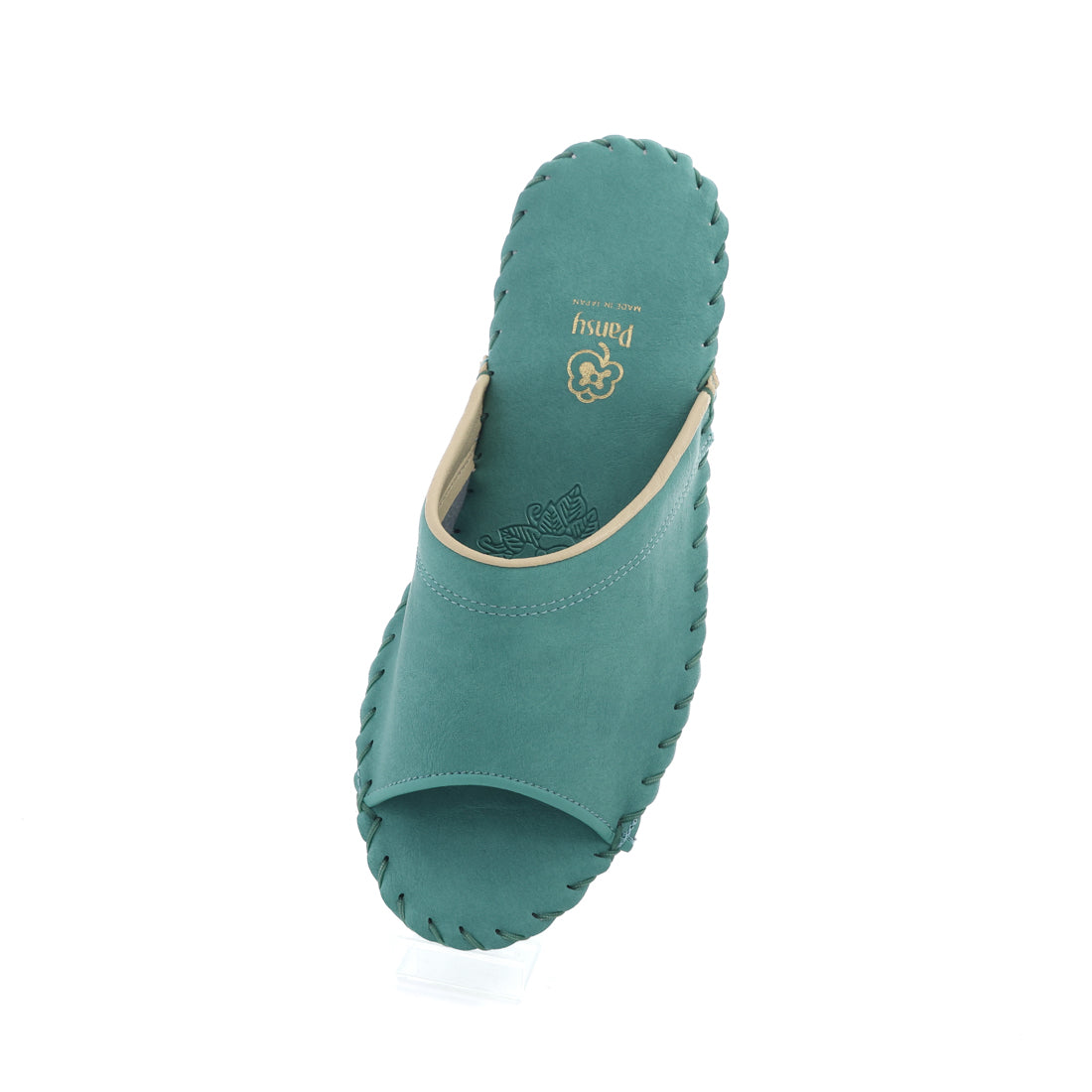 パンジー Pansy レディース スリッパ ルームシューズ 室内履き シンプル フラット レザー 婦人用 9505J カラフル 日本製 (グリーン) グリーン