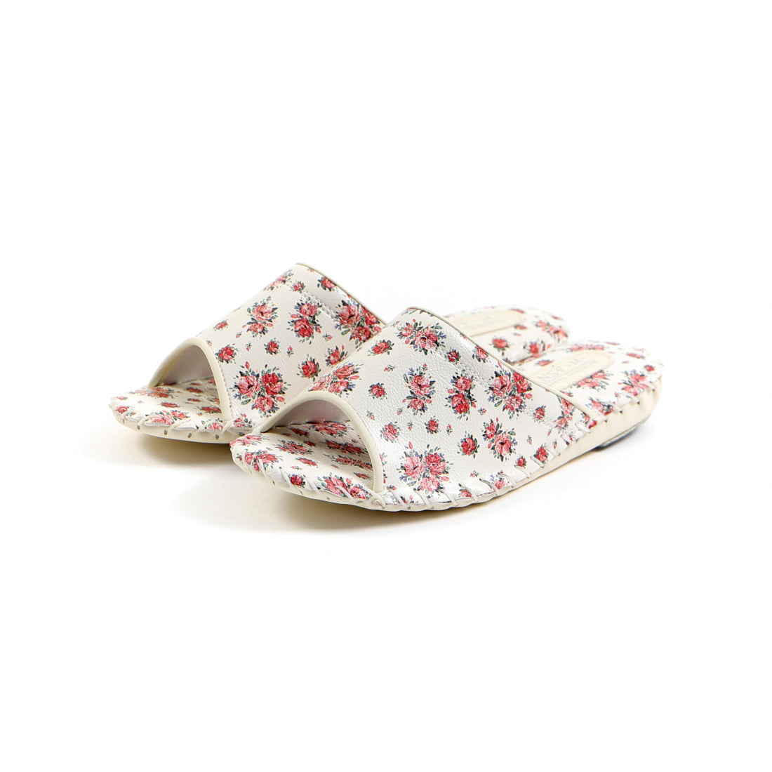 三色黑衣女士室內穿著拖鞋9521房間鞋花圖案滑動抗菌加工