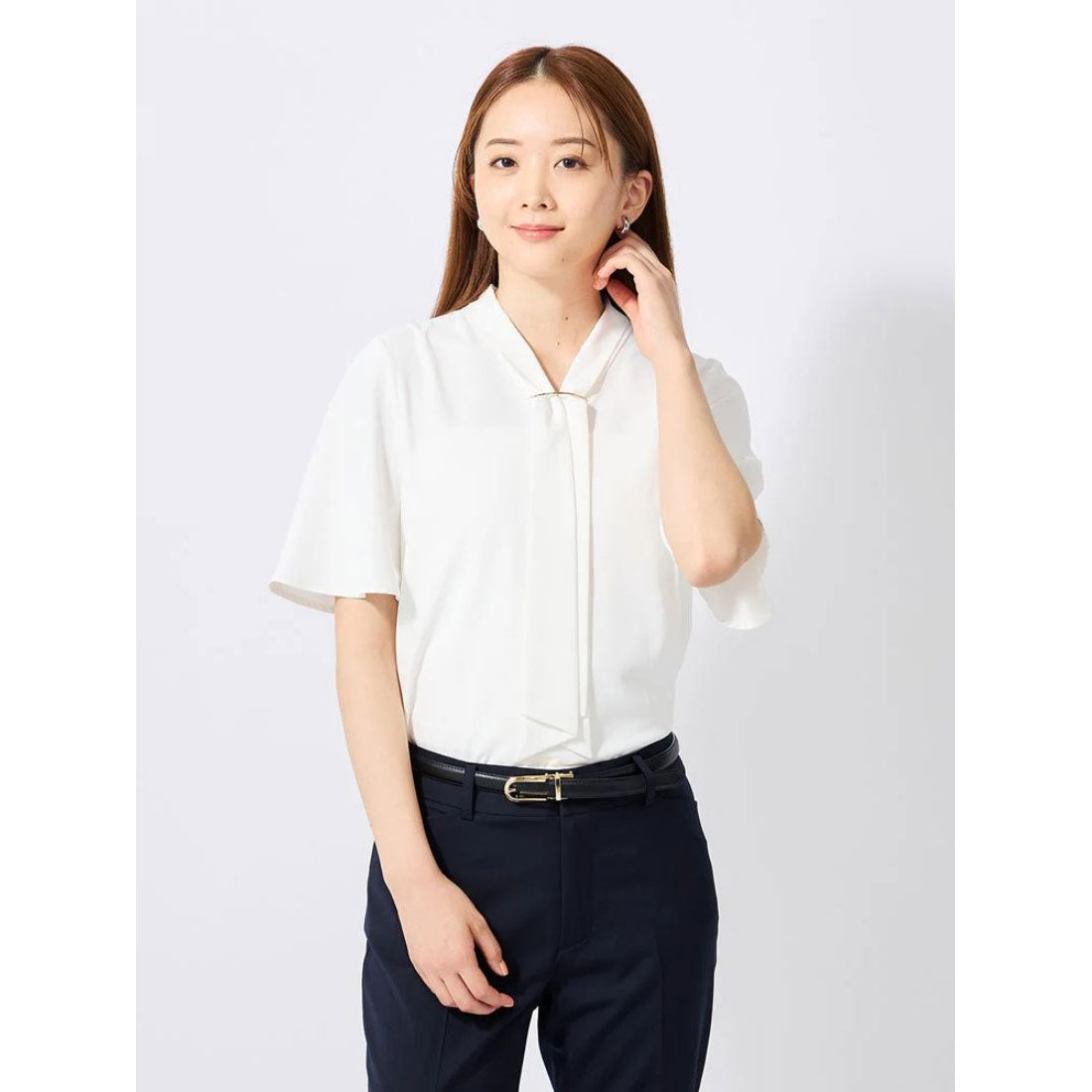 Perfect Suit Factory 【Cool Touch】 Bow Tie Dashing Blouse
