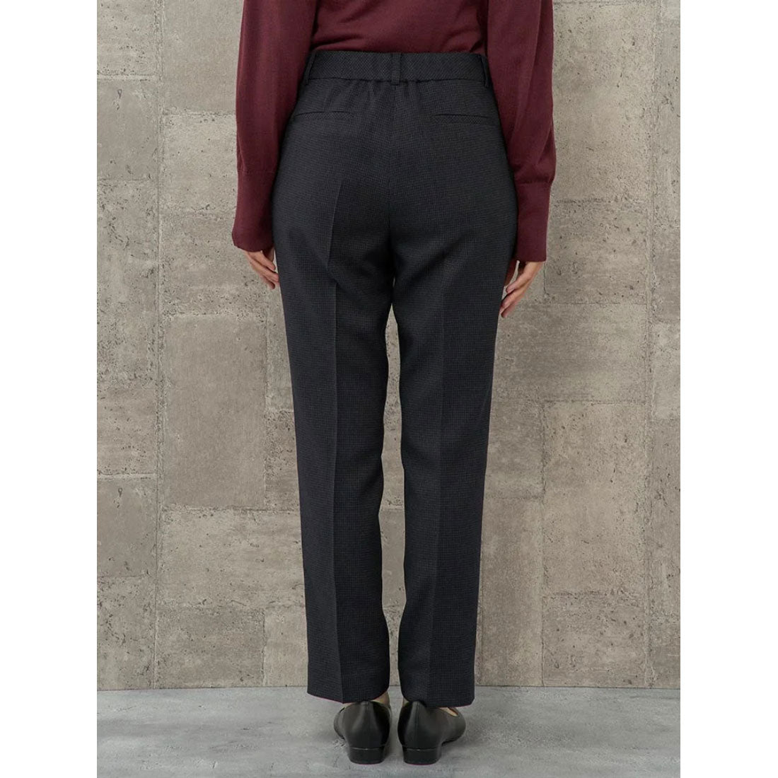 パーフェクトスーツファクトリー Perfect Suit FActory <WEB限定>千鳥格子 メランジ調スーツ テーパードパンツ (ネイビー) ネイビー