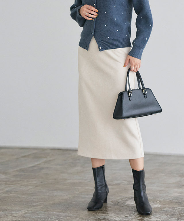 マーベラス バイ ピエロ marvelous by Pierrot カットスエードタイトスカート (アイボリー) 【ノーマル】 アイボリー