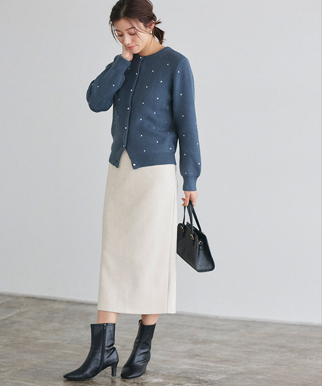 マーベラス バイ ピエロ marvelous by Pierrot カットスエードタイトスカート (アイボリー) 【ノーマル】 アイボリー