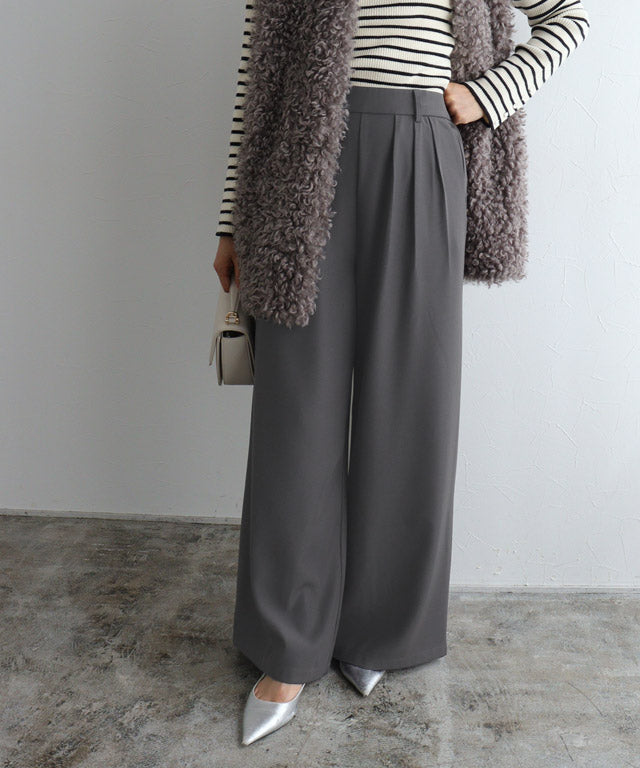 マーベラス バイ ピエロ marvelous by Pierrot 細見えタックワイドパンツ