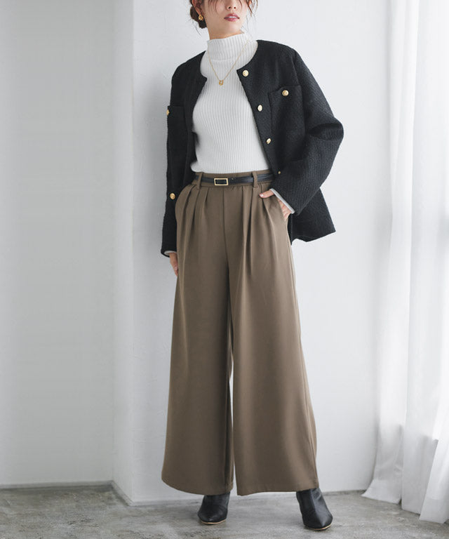 マーベラス バイ ピエロ marvelous by Pierrot 細見えタックワイドパンツ