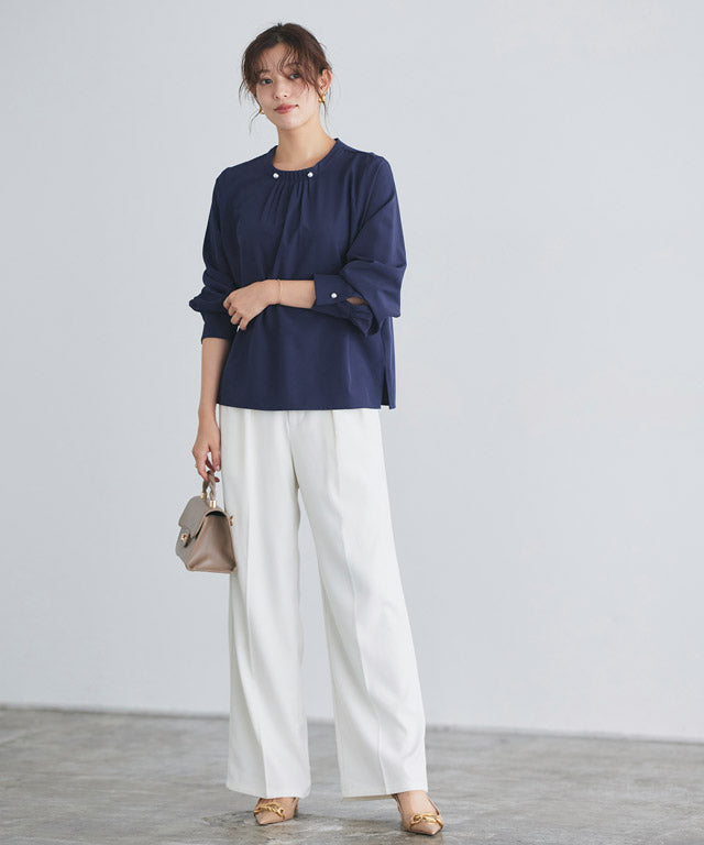 マーベラス バイ ピエロ marvelous by Pierrot パールボタンタックブラウス