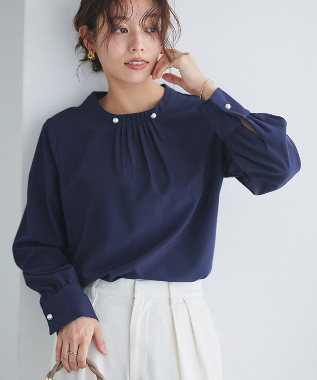 マーベラス バイ ピエロ marvelous by Pierrot パールボタンタックブラウス