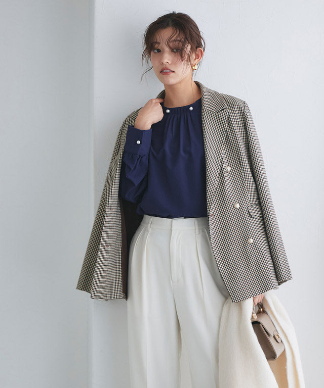 マーベラス バイ ピエロ marvelous by Pierrot パールボタンタックブラウス