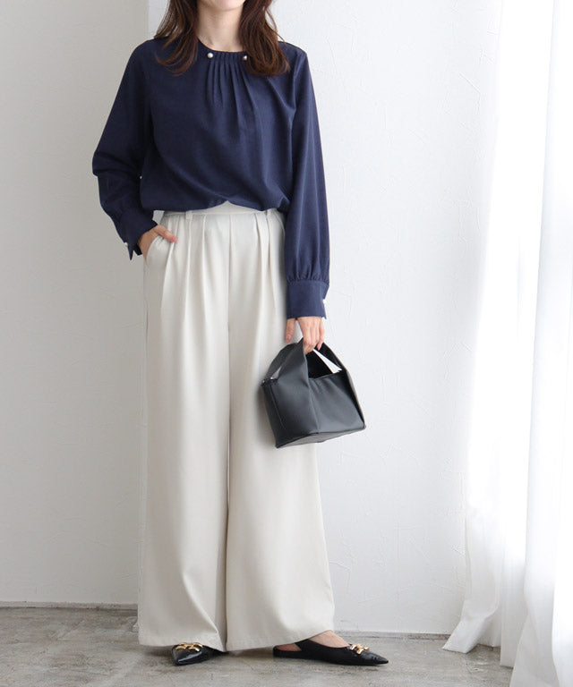 マーベラス バイ ピエロ marvelous by Pierrot パールボタンタックブラウス