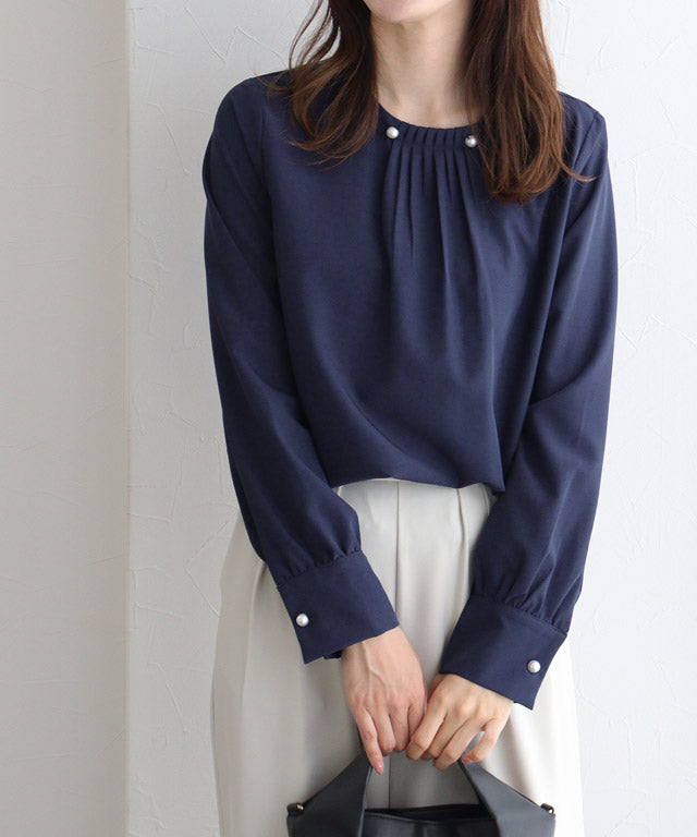 マーベラス バイ ピエロ marvelous by Pierrot パールボタンタックブラウス