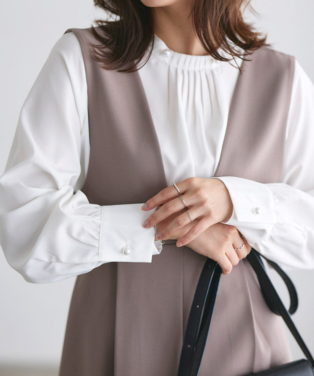 マーベラス バイ ピエロ marvelous by Pierrot パールボタンタックブラウス