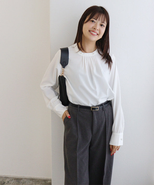 マーベラス バイ ピエロ marvelous by Pierrot パールボタンタックブラウス