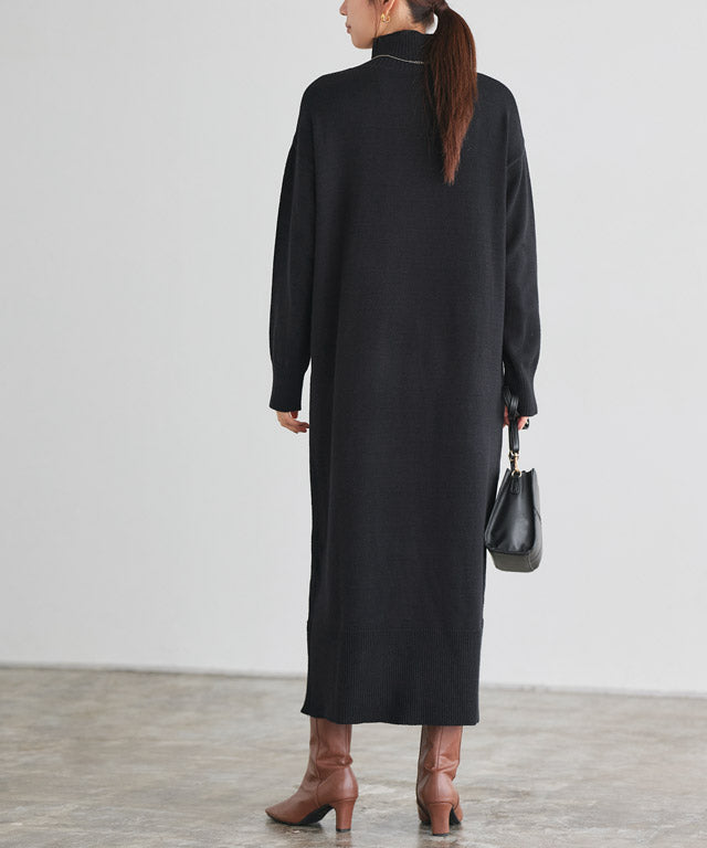 マーベラス バイ ピエロ marvelous by Pierrot スエードタッチベスト×ハイネックニットワンピースセット