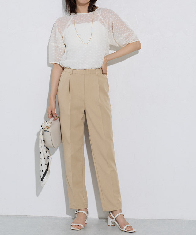 マーベラス バイ ピエロ marvelous by Pierrot 【高身長向け】高見えゆるテーパードパンツ (ストライプ/グレー) ストライプ/グレー