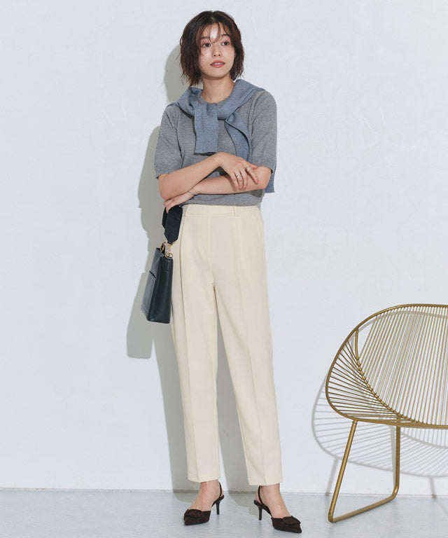 マーベラス バイ ピエロ marvelous by Pierrot 【高身長向け】高見えゆるテーパードパンツ (ストライプ/グレー) ストライプ/グレー