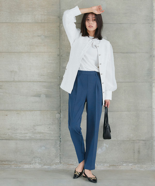 マーベラス バイ ピエロ marvelous by Pierrot 【高身長向け】高見えゆるテーパードパンツ (ストライプ/グレー) ストライプ/グレー