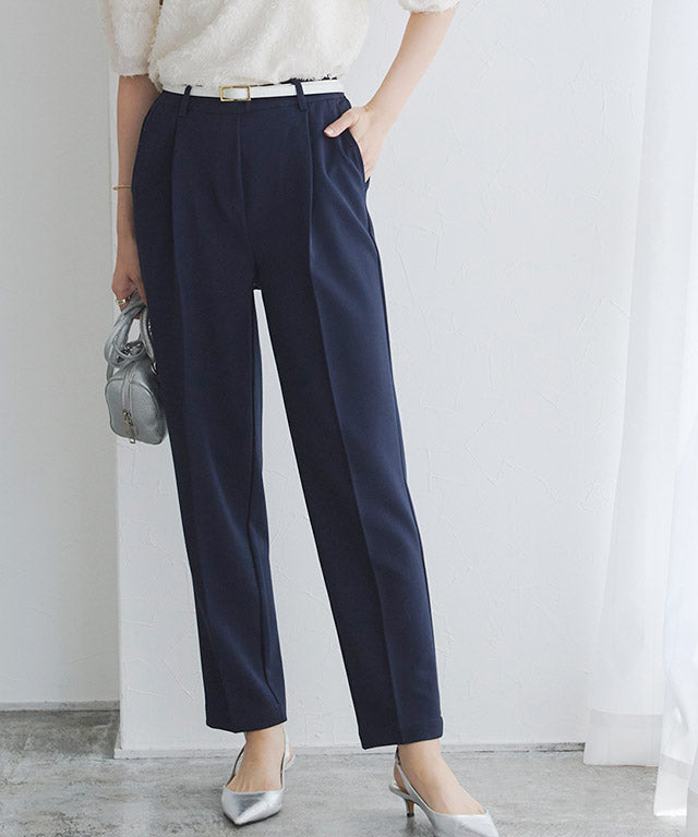 マーベラス バイ ピエロ marvelous by Pierrot 【高身長向け】高見えゆるテーパードパンツ (ストライプ/グレー) ストライプ/グレー