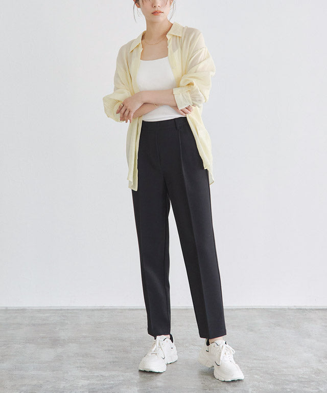 マーベラス バイ ピエロ marvelous by Pierrot 【高身長向け】高見えゆるテーパードパンツ (ストライプ/グレー) ストライプ/グレー