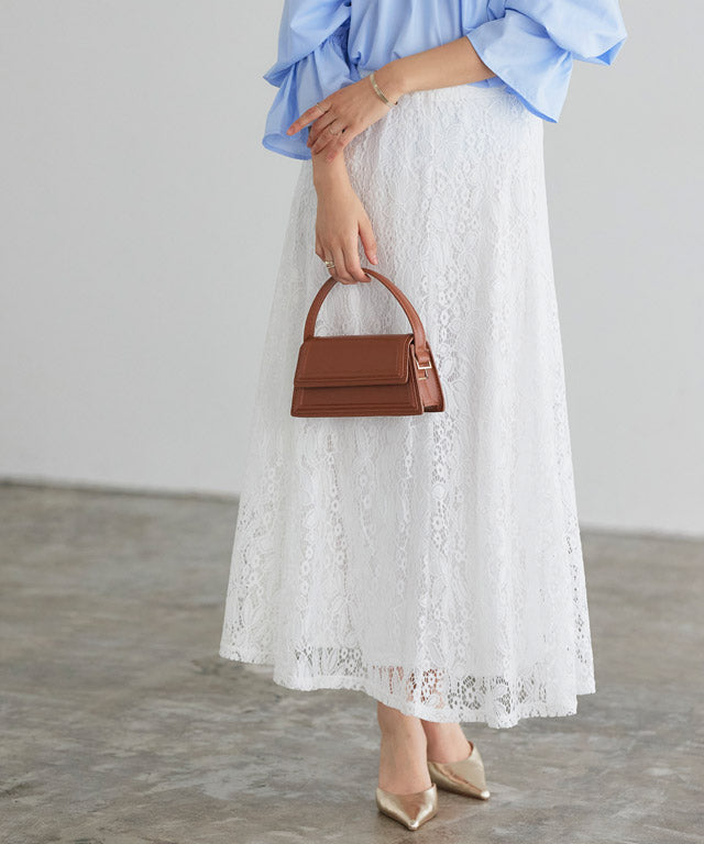 Lace Semi-Flared Skirt