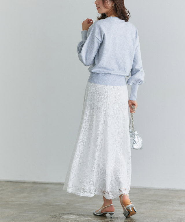 Lace Semi-Flared Skirt