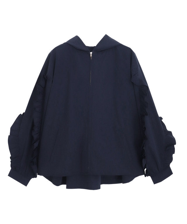 UV防曬荷葉邊設計連帽外套