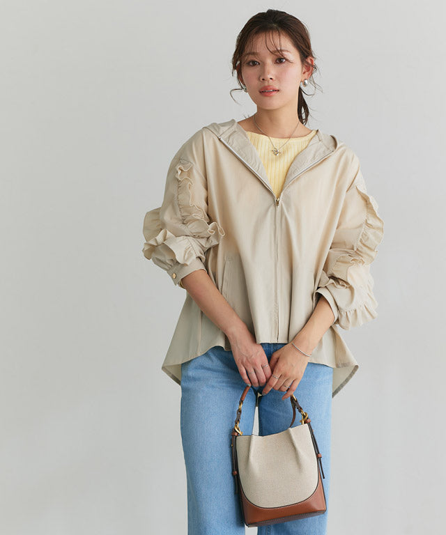 UV防曬荷葉邊設計連帽外套