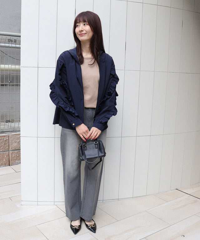 UV防曬荷葉邊設計連帽外套