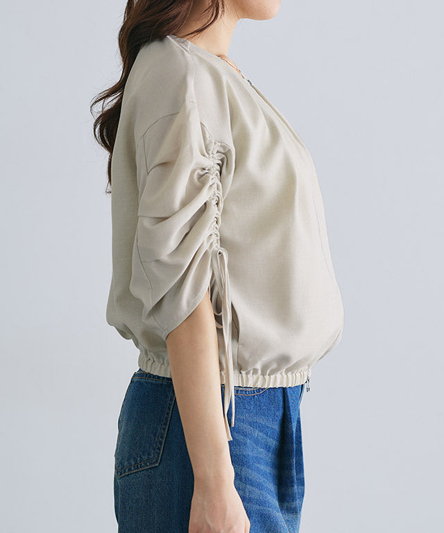 マーベラス バイ ピエロ marvelous by Pierrot リネンタッチライトブルゾン (ブラック) ブラック