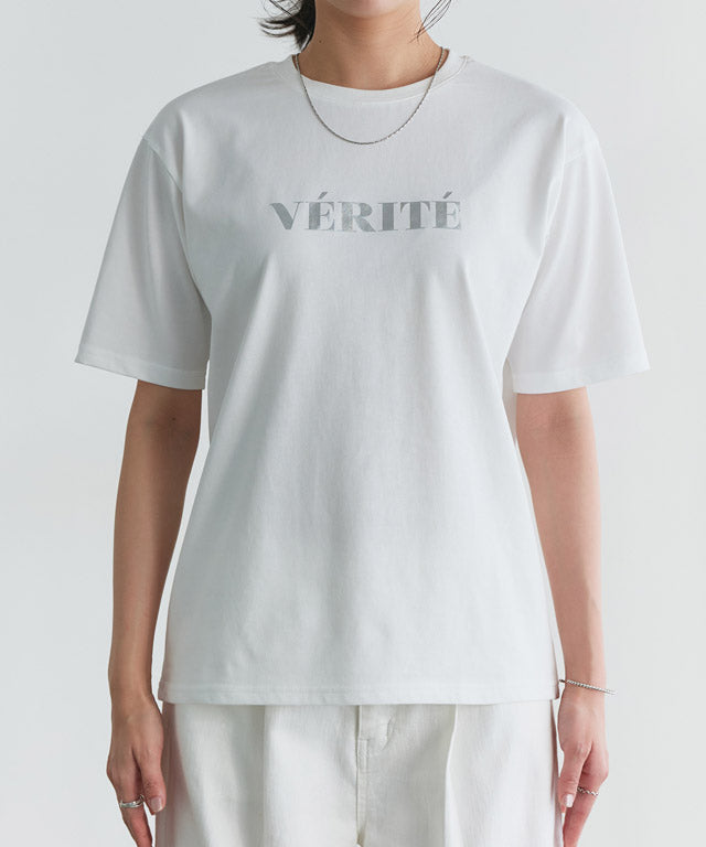 【接触冷感・イージーケア】オーバーサイズロゴTシャツ (A/ブラック×チャコール) A/ブラック×チャコール