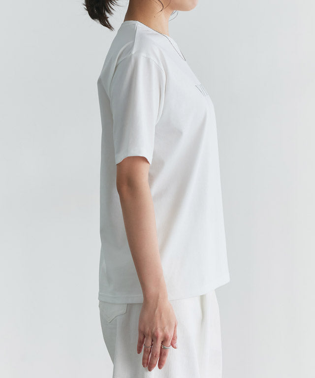 【接触冷感・イージーケア】オーバーサイズロゴTシャツ (A/ブラック×チャコール) A/ブラック×チャコール