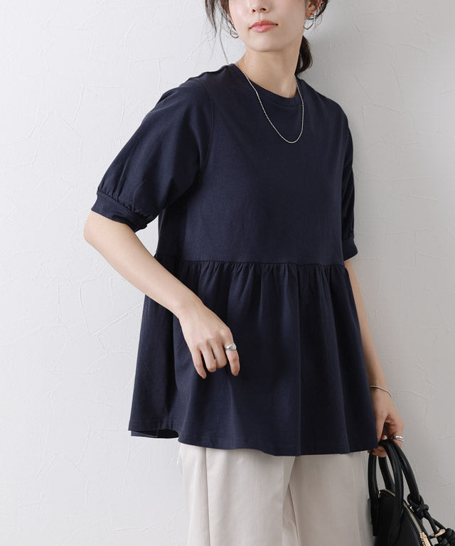 パフフレアTシャツ (オフホワイト) オフホワイト