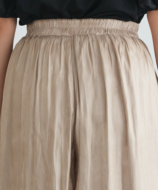 マーベラス バイ ピエロ marvelous by Pierrot シャイニーサテンワイドパンツ (ライトグレー) ライトグレー