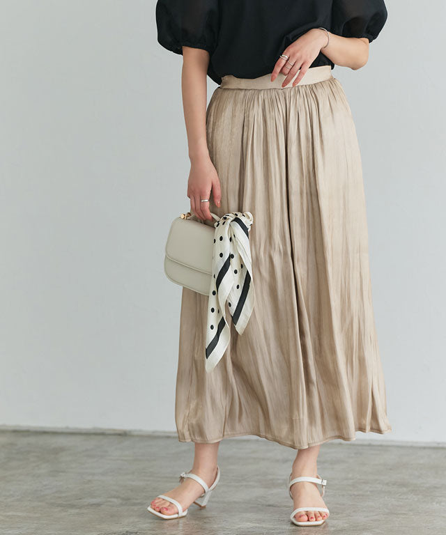 マーベラス バイ ピエロ marvelous by Pierrot シャイニーサテンワイドパンツ (ライトグレー) ライトグレー