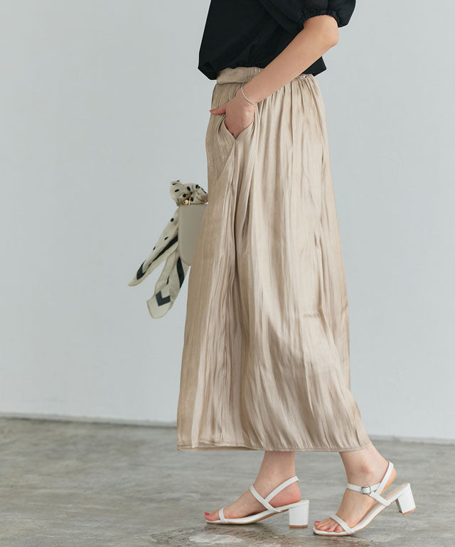 マーベラス バイ ピエロ marvelous by Pierrot シャイニーサテンワイドパンツ (ライトグレー) ライトグレー