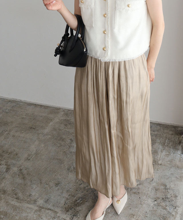 マーベラス バイ ピエロ marvelous by Pierrot シャイニーサテンワイドパンツ (ライトグレー) ライトグレー