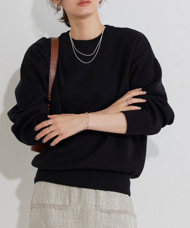 マーベラス バイ ピエロ marvelous by Pierrot 綿混ボリュームスリーブニット (ブラック) ブラック