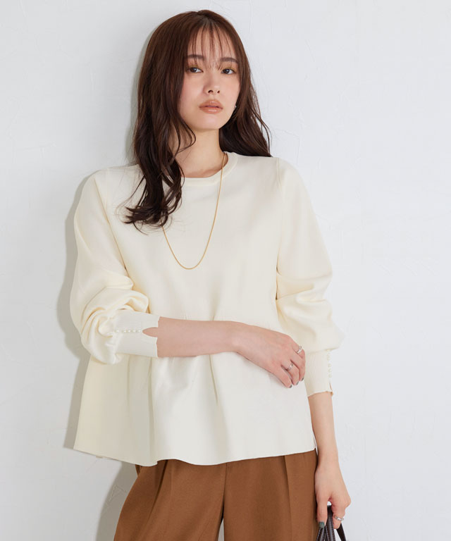 マーベラス バイ ピエロ marvelous by Pierrot 構築デザインペプラムニット (アイボリー) アイボリー