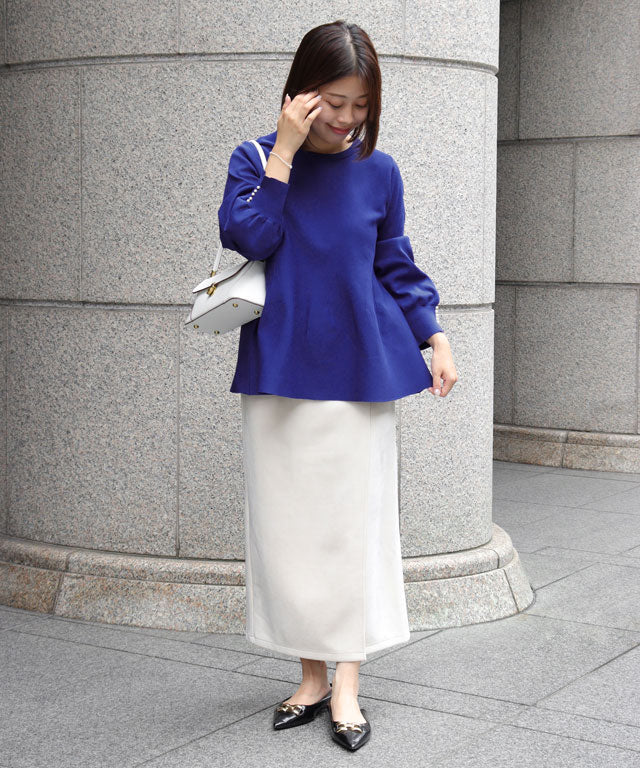 マーベラス バイ ピエロ marvelous by Pierrot 構築デザインペプラムニット (アイボリー) アイボリー