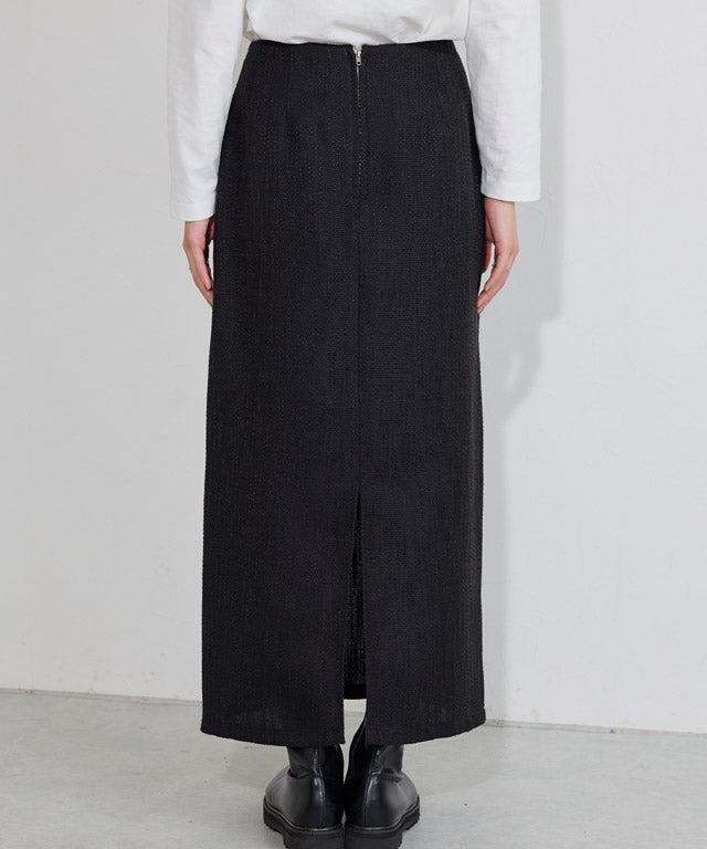 マーベラス バイ ピエロ marvelous by Pierrot 【低身長向け】フリンジポケットIラインツイードスカート (グレージュ) グレージュ