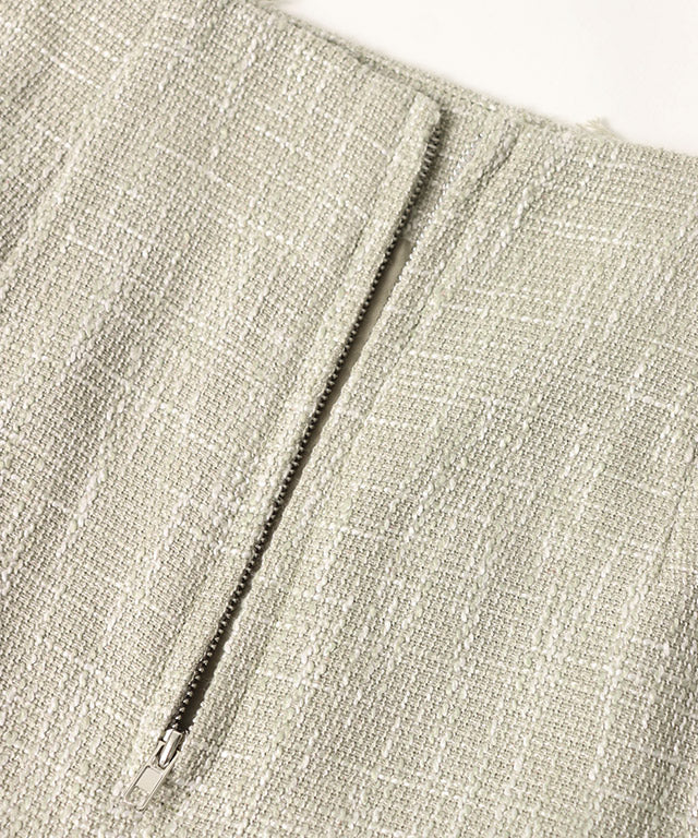 マーベラス バイ ピエロ marvelous by Pierrot 【低身長向け】フリンジポケットIラインツイードスカート (グレージュ) グレージュ