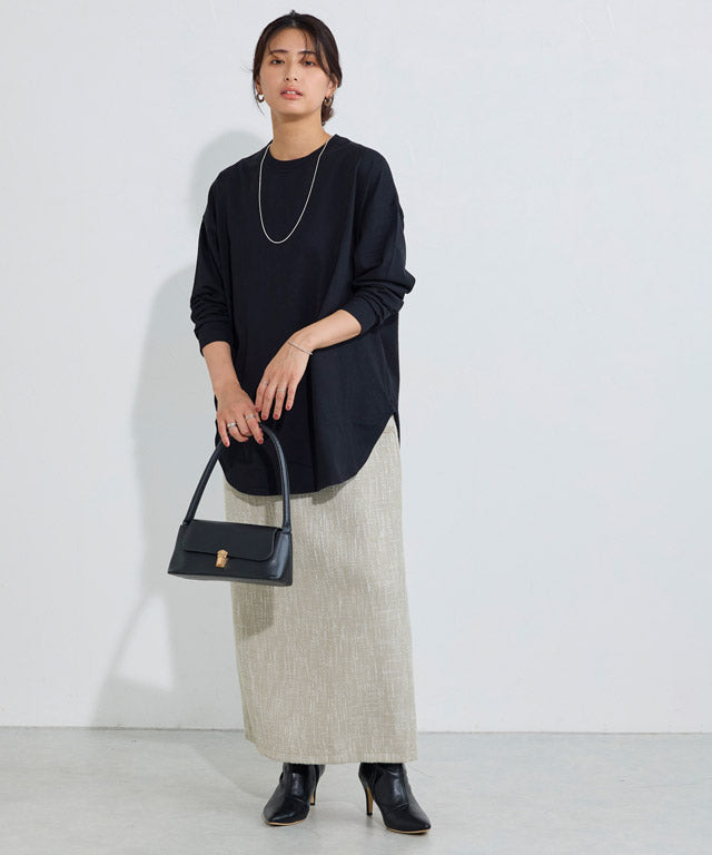 マーベラス バイ ピエロ marvelous by Pierrot 【低身長向け】フリンジポケットIラインツイードスカート (グレージュ) グレージュ