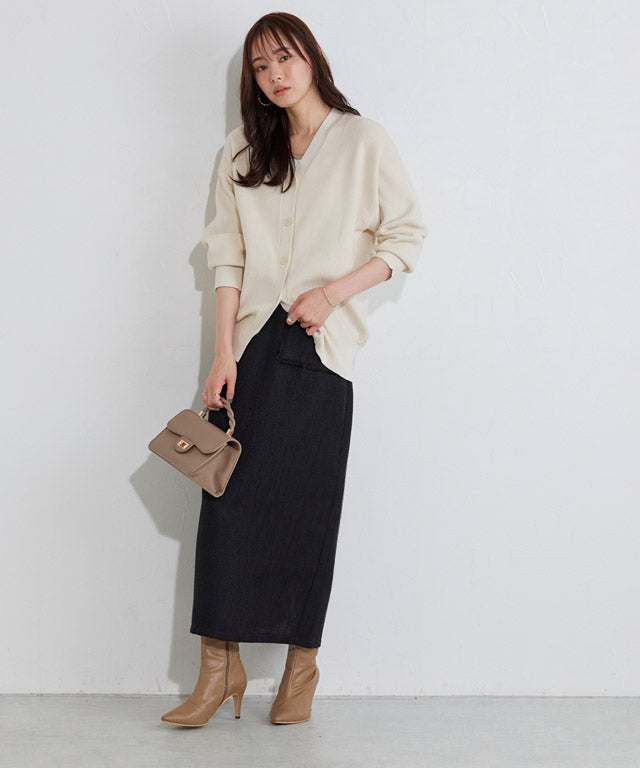 マーベラス バイ ピエロ marvelous by Pierrot 【低身長向け】フリンジポケットIラインツイードスカート (グレージュ) グレージュ