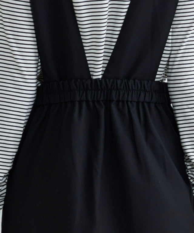 マーベラス バイ ピエロ marvelous by Pierrot 無地と柄から選べるラップ風ジャンパースカート (無地/チャコール) 無地/チャコール